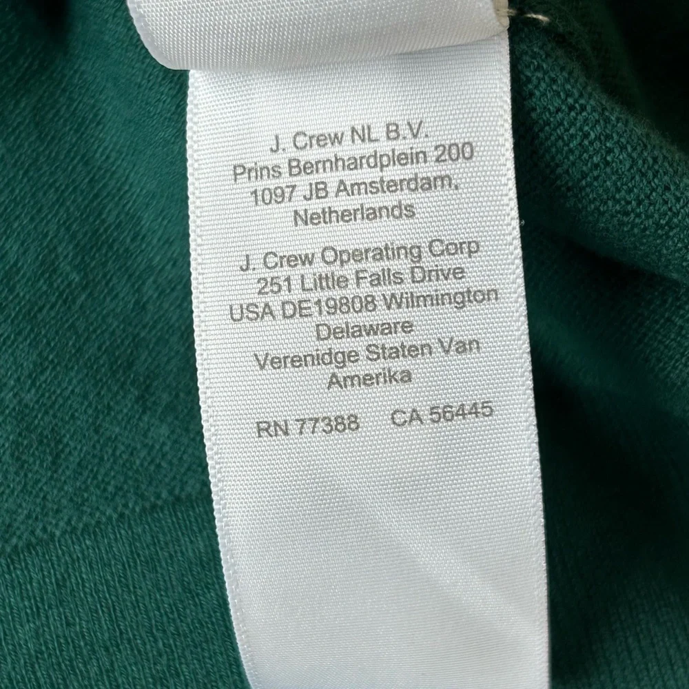 J. Crew Women’s 100% Cotton Ruffle Neck Sweater in Alpine Green Size XL EUC